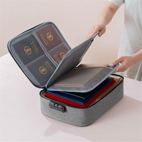 Large Capacity Document Organizer Bag Multi-Layer Travel Waterproof Storage Bag Passport Bag Password Storage Pouch Household