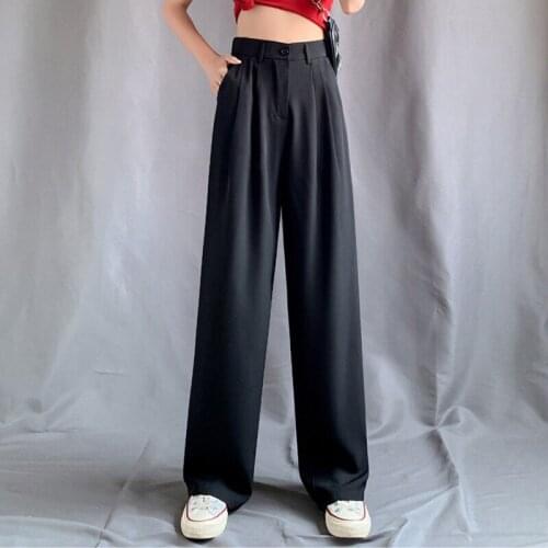 A270-Summer trendy one button skinny pants wide leg pants