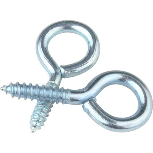 1#-12# Blue Zinc Plating Threaded Iron Hook Light Hook Self-tapping Hook Sheep Eye Socket Hook Rings Sheep Eye Screws
