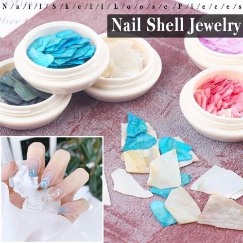 1 pcs Nail Art Sea Shell Charm Stickers Irregular Abalone Seashell Slices Sequins Design UV Gel Flake Mermaid