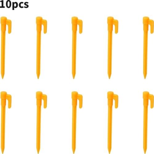 10Pcs/Set Tent Nails Plastic Outdoor Camping Equipment Tent Peg Beach Mat Ground Nail Windproof Fixed Plastic Nails Pile Anchors