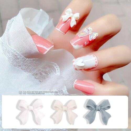 10 Pcs/Pack Elegant Bowknot Nail Decoration Frosted Accessories Manicure Jewelry Three-dimensional Ornaments