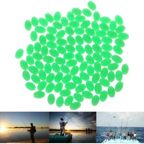 100Pcs Oval Luminous Fishing Lures Fishing Beads Sea Hard Floating Float Tackles