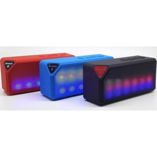 By 100pcs Box Portable Mini LED Lights Wireless Stereo Bluetooth Speaker TF FM Radio Mic MP3 Virtual Surround phones speaker
