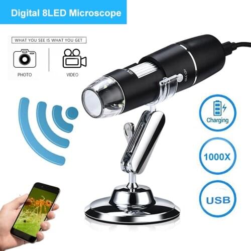 1000X Digital usb Microscope Wifi Microscope Magnifier Camera 8LED w/Stand for Android IOS iPhone iPad Digital Microscope