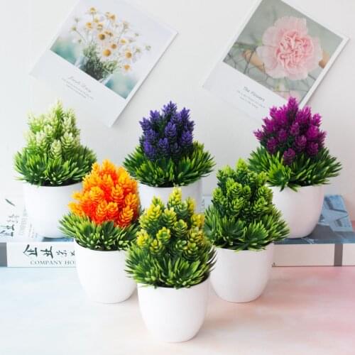 13x20cm Artficial Grass Flower Ball Small Potted Plants Bonsai Home Garden Decoration Plastic Fake Plants Festive Party Supplies
