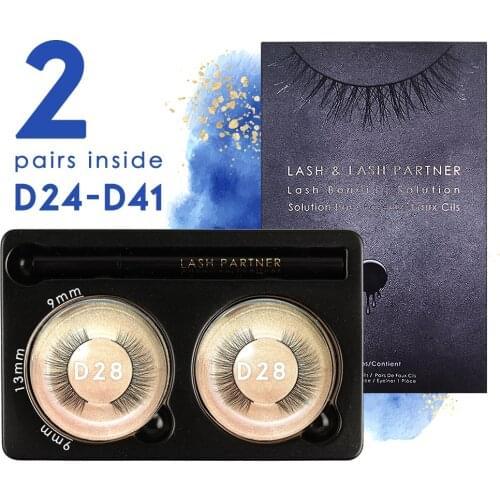 D24-D41 2 Pairs Eyelashes Strong Bonding Eyeliner Pen Magic Clear Or Black Self Adhesive Liner False Eyelash Kits