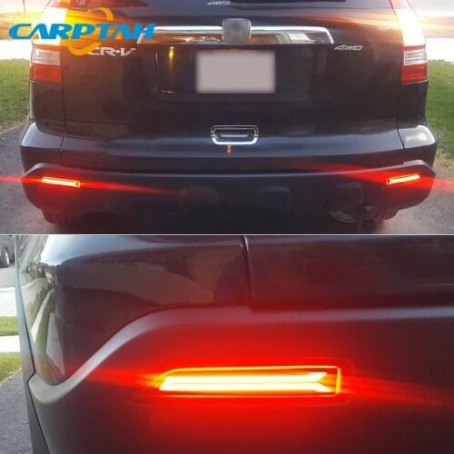 2PCS For Honda CR-V CRV 2007 2008 2009 LED Rear Fog Lamp Car LED Bumper Light Brake Light Reflector 2-in-1 Functions
