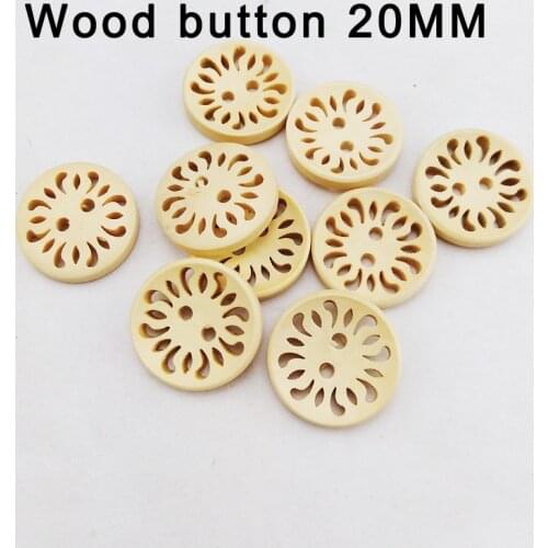 25PCS 20MM wooden carving chrysanthemums buttons coat boots sewing clothes accessory garment button MCB-1006