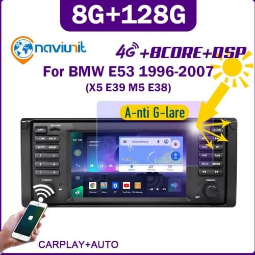 PX6 2 din Car radio intelligent system android 10 screen For BMW E53 X5 5 Series E39 M5 1996-2007 2DIN video players Multimedia