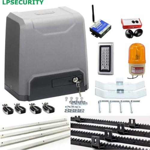 LPSECURITY HEAVY DUTY 4 remote controls 1500KG AUTOMATIC SLIDING GATE OPENER 4m 5m 6m racks with GSM module keypad photocell