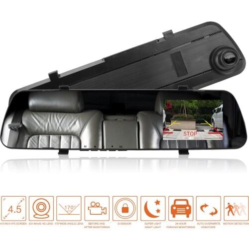 Car DVR Dash Camera 4.3 Inch 1080P&480P Rear View Dual Lens Car Electronics Mirror Dashcam Full HD Cycle Recording