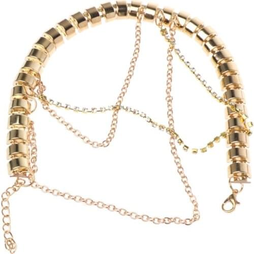 High Heels Chain Anklet Gold Decoration Women Rhinestone Ornament Multi Layer Pendant Ankle Chain Wedding Bridal Accessories
