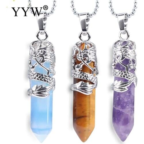 Druzy Natural Stone Necklace Classic Crystal Pendant Necklaces Women Wrap Necklace Gems Stone Pink Quartz Tiger Eye Aventurine