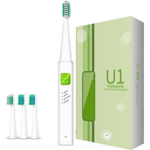 Lansung Rechargeable Sonic Electric Toothbrush Ultrasonic Whitening Teeth Vibrator Wireless Oral Hygiene Washable 4 Brush Heads