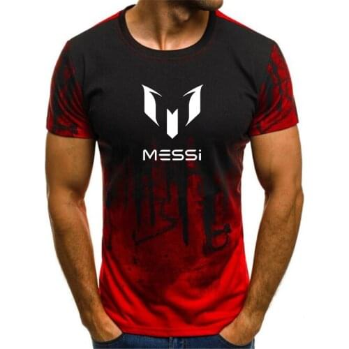2020 Messi new men fashion sport fitness camouflage short sleeve T-shirt summer personality Messi printing T-shirt