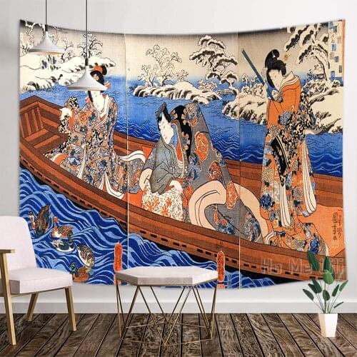 Tapestry Art Of Ukiyo-e Works By Kuniyoshi Utokawa Is The Interior Wall Hanging Decoration