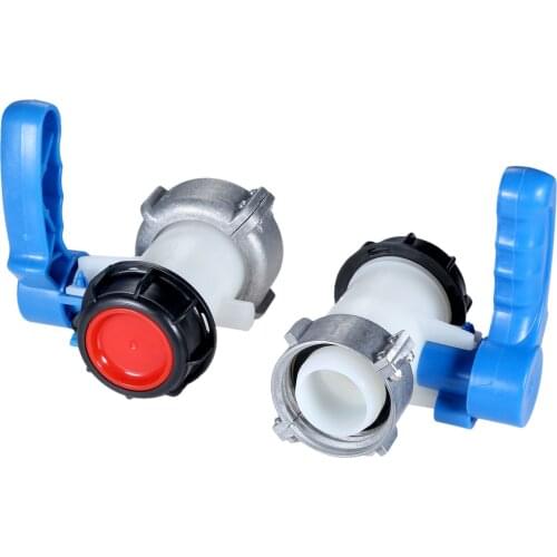IBS Tank Valve DN40/62mm DN50/75mm Plastic+Aluminum Alloy Adapter Water Tanks Outlet Control Garden Water Connectors Pipe part