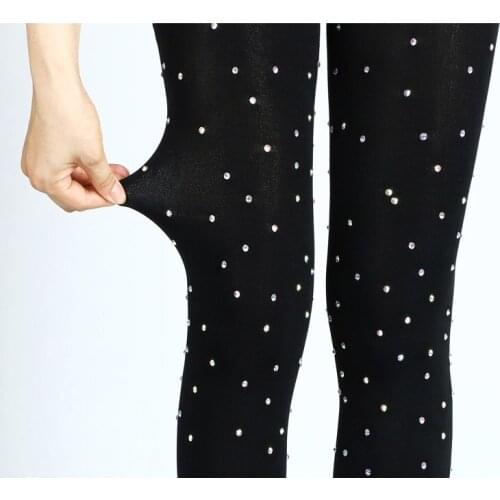 Full-legged coloured drill black bottom pantyhose