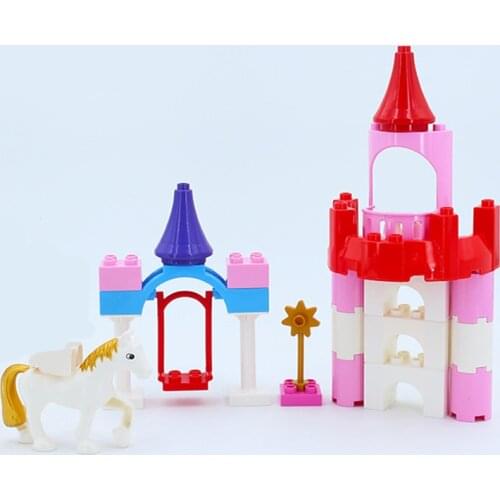New Large Particles Building Blocks Roof Wall Door Window Accessories House Assemble Bricks Duploe Toys for Kids