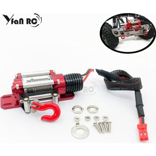 TRX4 Metal Steel Wired Automatic Simulated Winch with Switch for 1/10 HSP Redcat HPI Axial SCX10 RC4WD D90 RC F66
