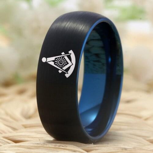 Tungsten Past Master Mason Comfort Fit Ring 8mm Mens Tungsten Carbide Ring Free Mason Wedding Ring Anniversary Gift Rings