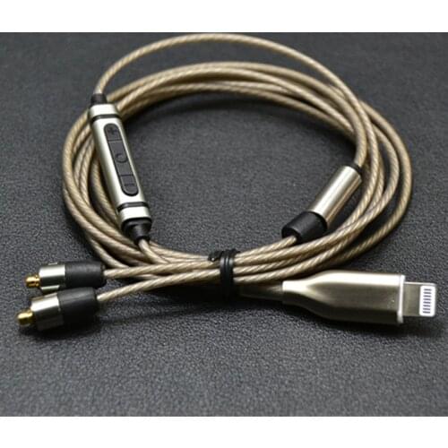 New Lightning original chip Adapter For Sennheiser IE8 IE8I IE80 80S for Shure MMCX Se215 SE846 Single Crystal Copper Cable MFI