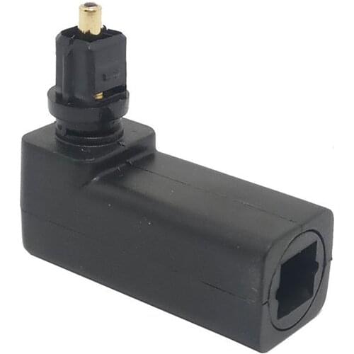 New Gold Plated Square to Square 90 Degree Right Angle TOSLINK Digital Audio Adapter Optical