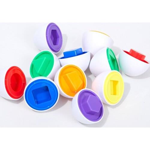 6PCS Montessori Learning Education Math Toys Smart Eggs 3D Puzzle Game For Children Popular Toys Jigsaw Mixed Shape Tools