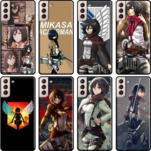 Attack On Titan Mikasa Ackerman Soft Case For Samsung Galaxy S21 Ultra Note 20 Note 10 S8 S9 S10 Plus S20 FE Phone Cover