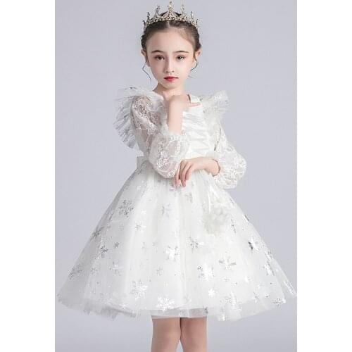 Girls Clothes 2021 Childrens Dress Spring New Dress Korean Version of Childrens Clothing Puffy Mesh Skirt Performance Dress