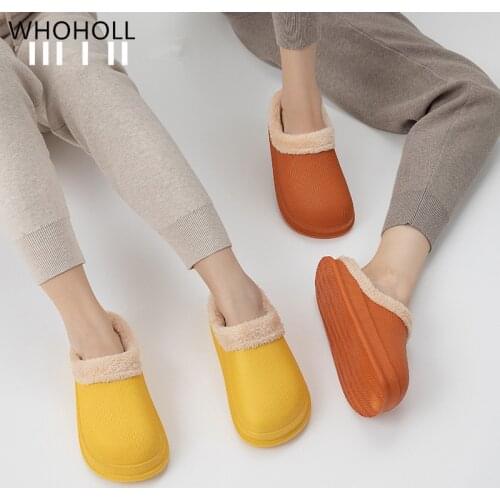 Excellent winter new ins cotton slippers womens thick soled outdoor anti wrinkle can be worn outside fashion Baida home men