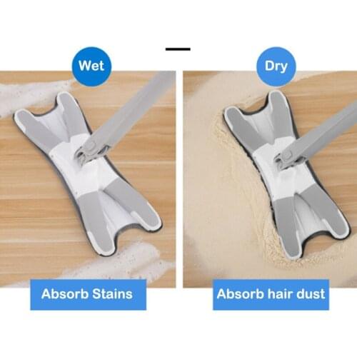 X-type Lazy Flat Mop Hand Free Wash Self Cleaning Mop for Wash Floor Wet Dry Manual Extrusion Microfiber Pad Mops Cleaning Tools
