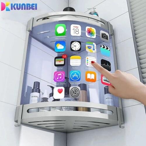 KUNBEI Bathroom Shelf Toilet Dresser Triangle Towel Storage Rack Wall-Mounted Shampoo Rack Kitchen Bathroom Accessories Storage