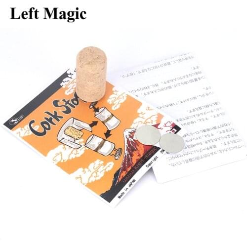 Cork Stopper Magic Tricks Coin Penetrating the Cork Magia Magician Close Up Gimmick Props Comedy Mentalism