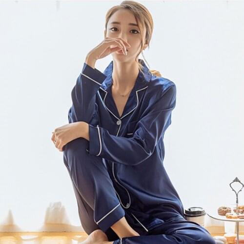 Spring and autumn style simple cardigan shirt leader home clothing high qualitysilk long sleeves large size pajamas