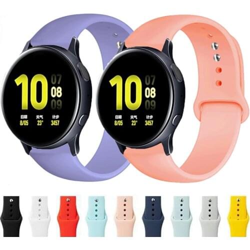 20mm 22mm Silicone band For Samsung Active 2 strap Gear S3 frontier 46mm/42mm bracelet Galaxy watch 3/Active 2 40mm 44mm strap