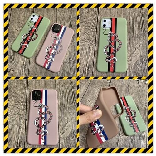 Luxury soft case for iphone 12 mini 11 pro x xs max xr 8 7 6 6S plus SE 2020 matte silicone phone cover GG snake coque fundas