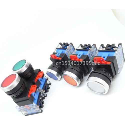 LA38A self-resetting self-locking button switch 22mm power supply start-stop self-locking self-resetting button flat button