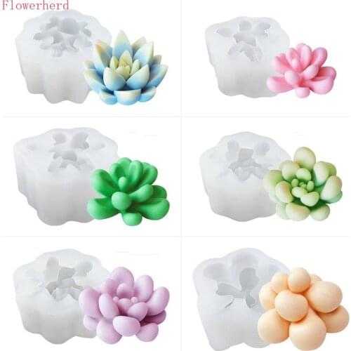 Succulent Plants Fondant Cake Silicone Mold 3d Succulent Candle Mold Cake Decorating Tools DIY Handmade Soap Mold Flower Mold