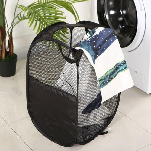 Foldable Laundry Baskets Pop Up Easy Open Mesh Laundry Clothes Hamper Basket For College Dorm