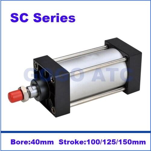 Airtac type Standard pneumatic cylinder 40mm bore 100/125/150mm stroke SC40-100/125/150 double acting compressed air cylinder