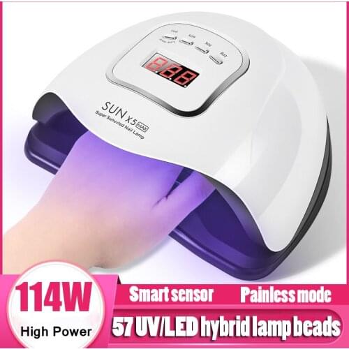 SUN X5 MAX 220W Nail Dryer 57LEDS Ultraviolet Ice Lamp For Drying Gel Polishing 10/30/60/99s Timer Auto Induction Manicure Tool