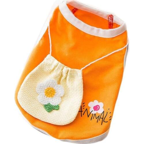 Pet Thin Breathable Vest Spring&Summer Cool Cartoon Dog Clothes for Small Dogs Flower Avocado Puppy Costumes Printed Dog Shirt