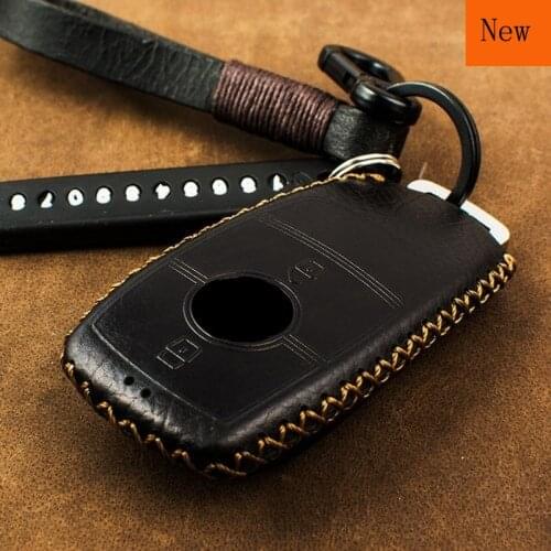High-Quality Leather Car Smart Key Case Cover for Mercedes-Benz GLE350 GLE450 GLC260 300L EQC400 2020 Models Car Accessories