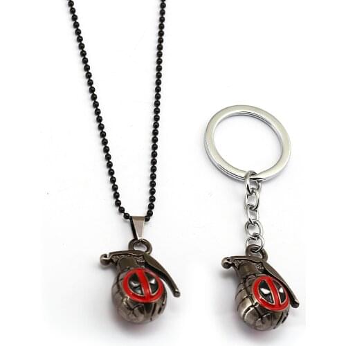 Jewelry Movie Keychain Bomb Model Beads Chain Necklace Holder Metal Weapon Pendants Keyring For Men Accessory