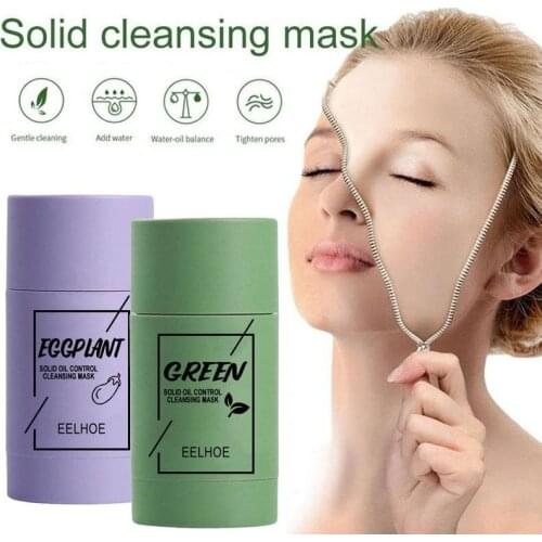 Green Tea Deep Cleansing Mud Mask Oil Control Anti-Acne Eggplant Masks Purifying Clay Stick Mask Moisturizing Skin Care