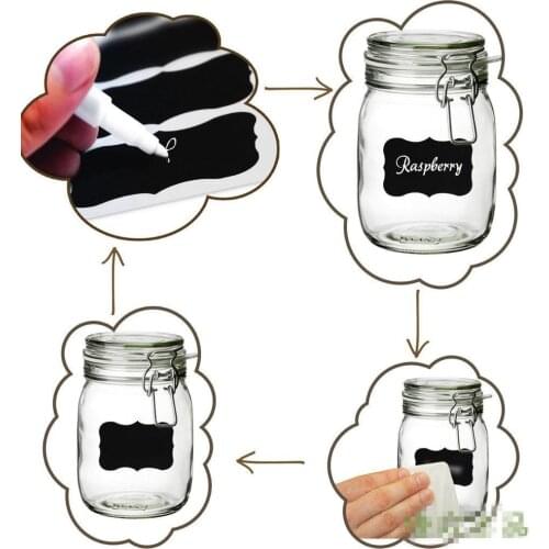 36Pcs/set 5x3.5cm Erasable Blackboard Sticker Craft Kitchen Jars Organizer Labels Chalkboard Chalk Board Sticker Black Board