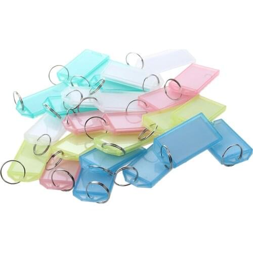 25 Pcs Multicolor Plastic Key ID Label Tags w Split Ring Keyring