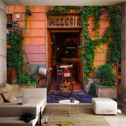 Milofi Custom 3D Wallpaper Mural Italy Rome City Street View Bar Facade 3d Landscape Background Wall Living Room Bedroom Wallpap